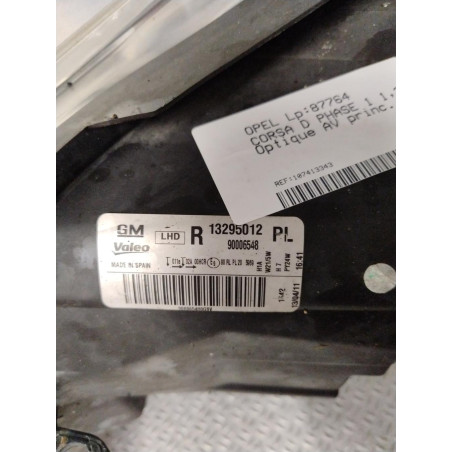 Phare droit Opel CORSA D 1.2 (2006-2014) 5 portes